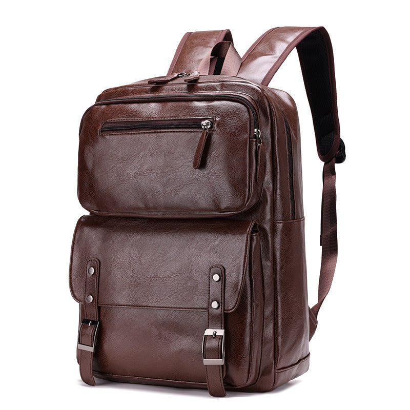 High-End Leather Business Backpack