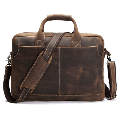 Vintage Style Leather Shoulder Bag for Laptop | Bag Pack Store