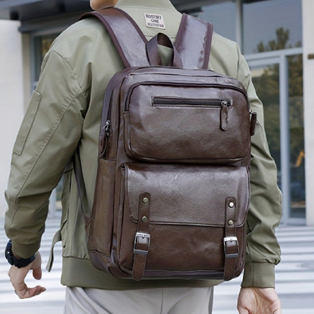 High-End Leather Business Backpack