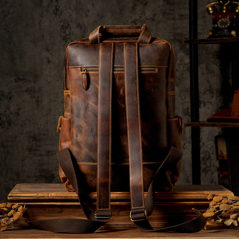 Retro Outdoor Travel Leather Backpack| Bag Pack Store