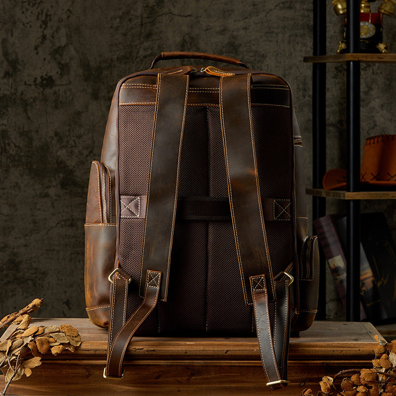 Handmade Leather Backpack With British Style Retro| Bag Pack Store