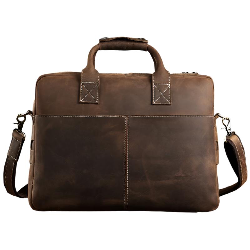 Vintage Style Leather Shoulder Bag for Laptop | Bag Pack Store