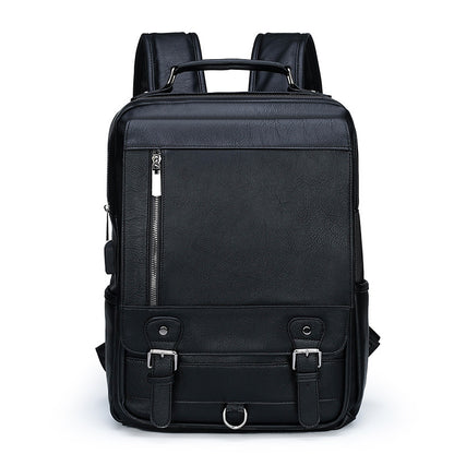 Premium Leather Backpack with USB Charging| Bag Pack Store