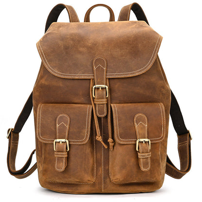 Casual Retro Leather Travel Backpack | Bag Pack Store