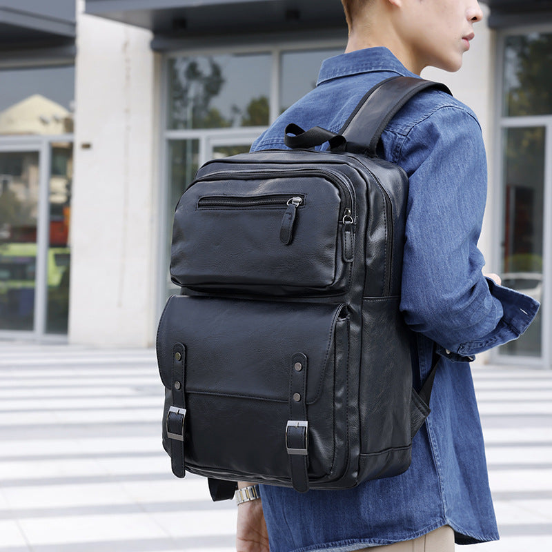 High-End Leather Business Backpack