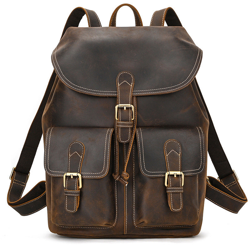 Casual Retro Leather Travel Backpack | Bag Pack Store