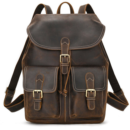 Casual Retro Leather Travel Backpack | Bag Pack Store