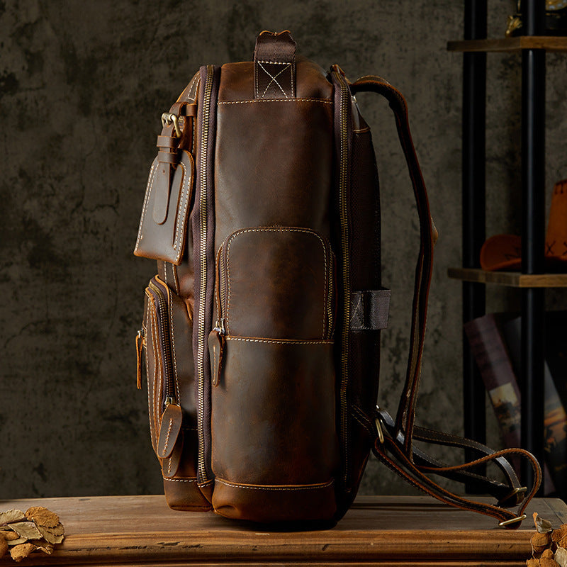 Handmade Leather Backpack With British Style Retro| Bag Pack Store