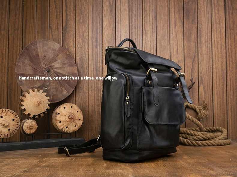 Handmade Genuine Leather British Style Large Capacity Backpack | Bag Pack Store