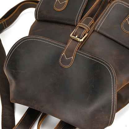 Casual Retro Leather Travel Backpack | Bag Pack Store