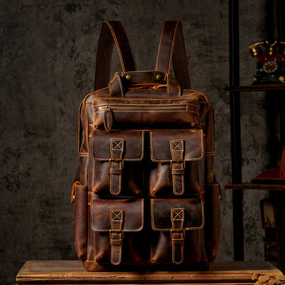 Retro Outdoor Travel Leather Backpack| Bag Pack Store