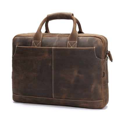 Vintage Style Leather Shoulder Bag for Laptop | Bag Pack Store