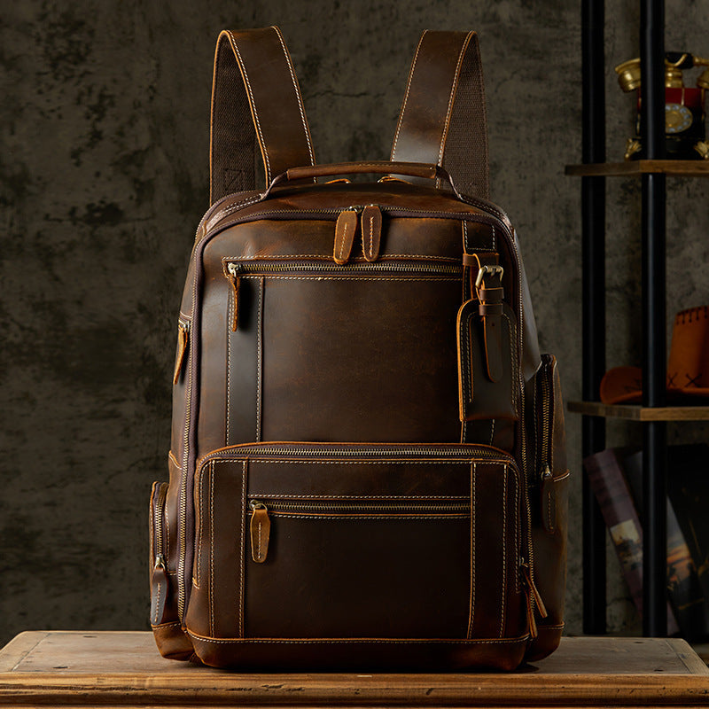 Handmade Leather Backpack With British Style Retro| Bag Pack Store