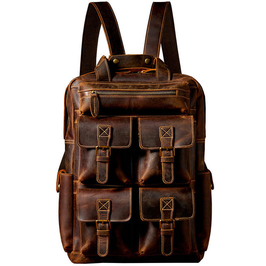 Retro Outdoor Travel Leather Backpack| Bag Pack Store