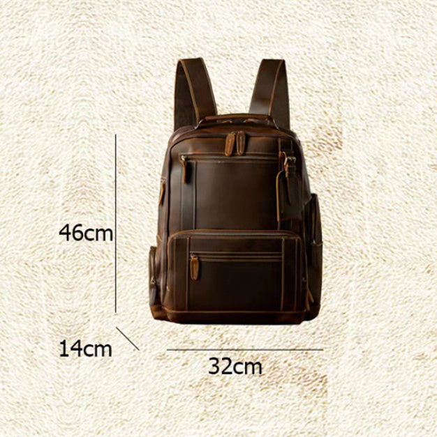 Handmade Leather Backpack With British Style Retro| Bag Pack Store